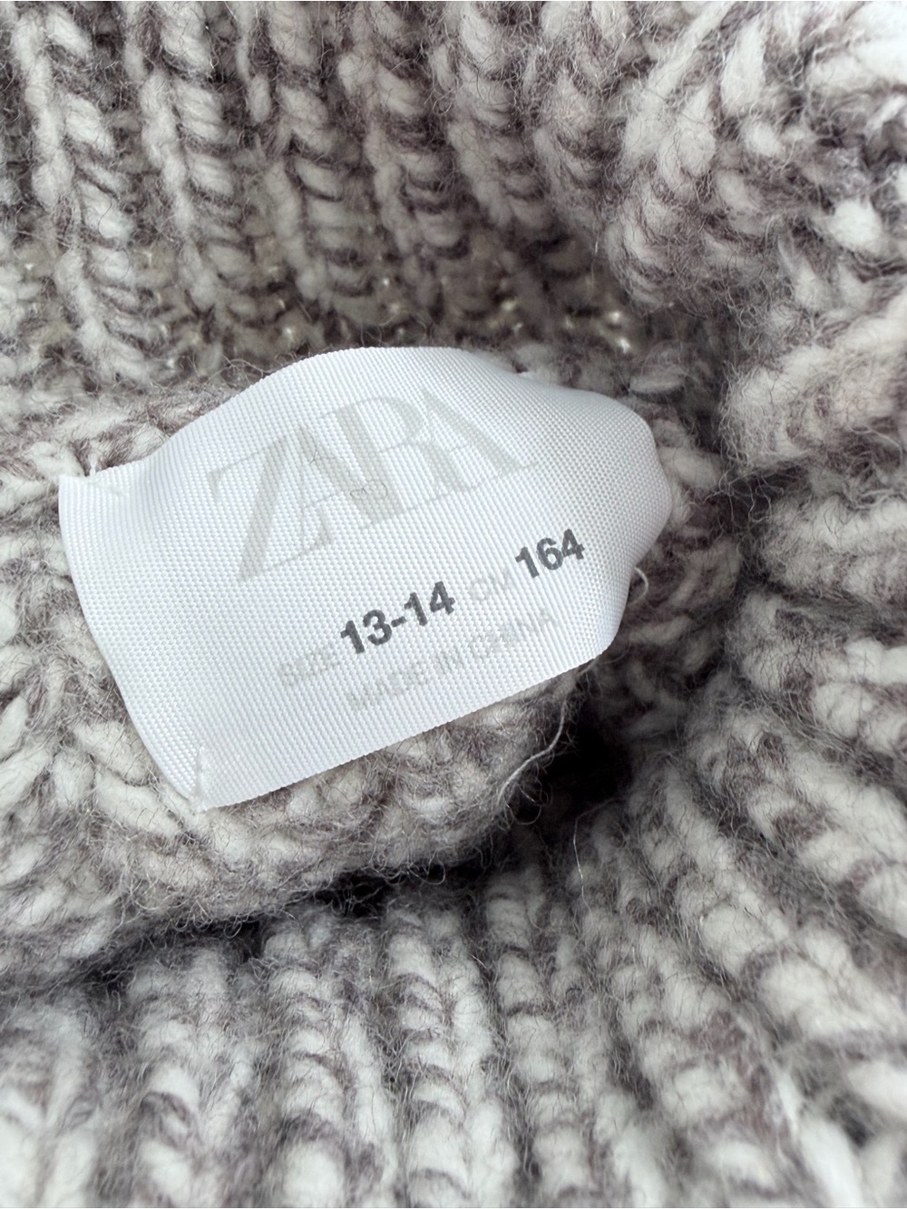 Zara Two-Tone Brown and Cream Cable Knit Turtleneck Sweater Size X-Small - Picture 14 of 15